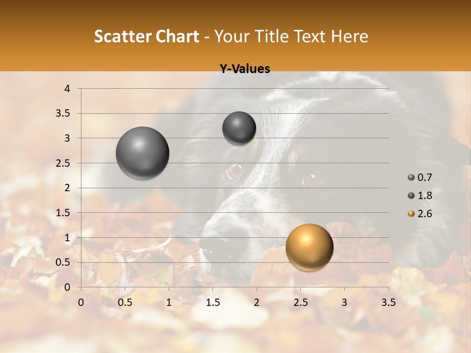 A Dog Laying On Top Of A Pile Of Leaves PowerPoint Template