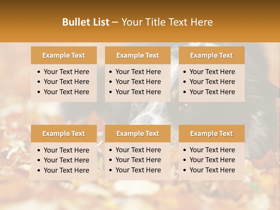 A Dog Laying On Top Of A Pile Of Leaves PowerPoint Template
