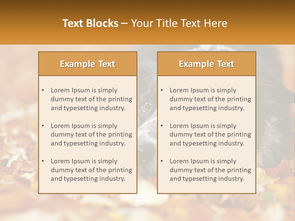 A Dog Laying On Top Of A Pile Of Leaves PowerPoint Template