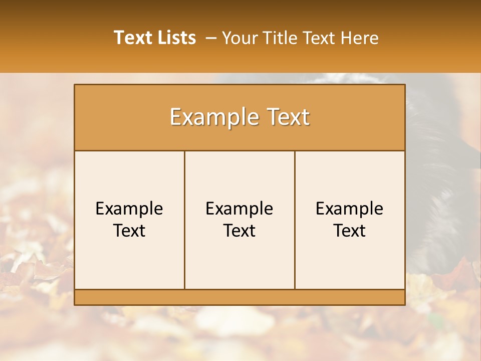 A Dog Laying On Top Of A Pile Of Leaves PowerPoint Template