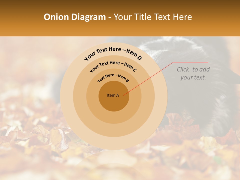 A Dog Laying On Top Of A Pile Of Leaves PowerPoint Template