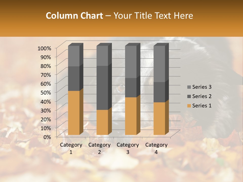 A Dog Laying On Top Of A Pile Of Leaves PowerPoint Template