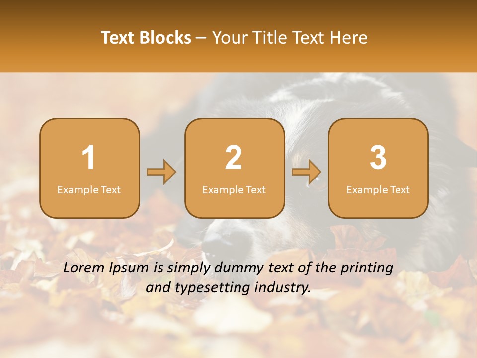 A Dog Laying On Top Of A Pile Of Leaves PowerPoint Template