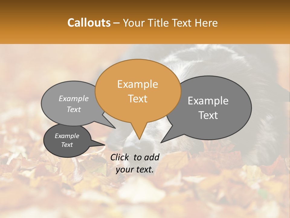 A Dog Laying On Top Of A Pile Of Leaves PowerPoint Template