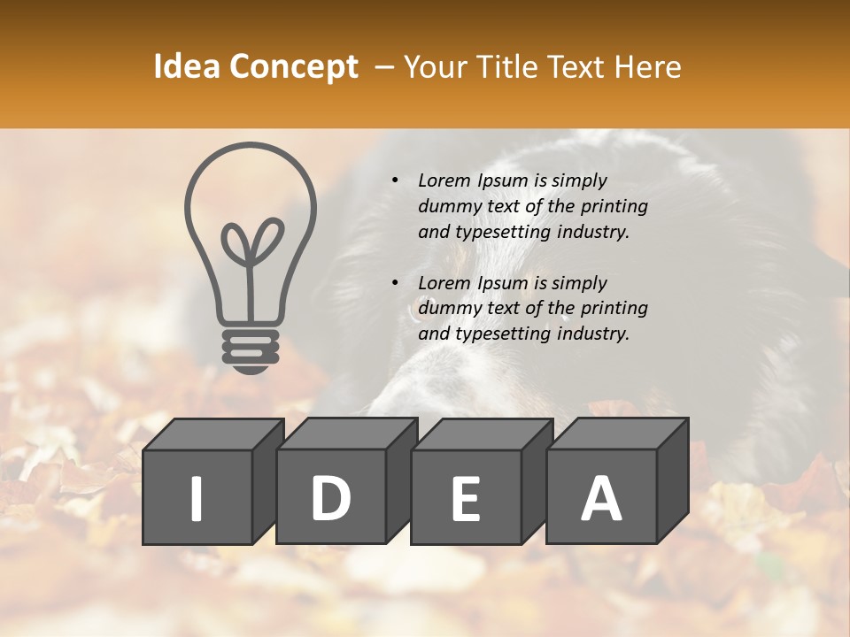A Dog Laying On Top Of A Pile Of Leaves PowerPoint Template