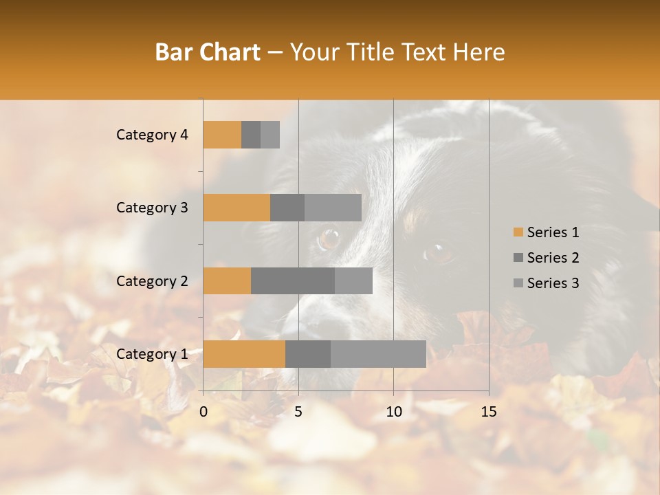 A Dog Laying On Top Of A Pile Of Leaves PowerPoint Template