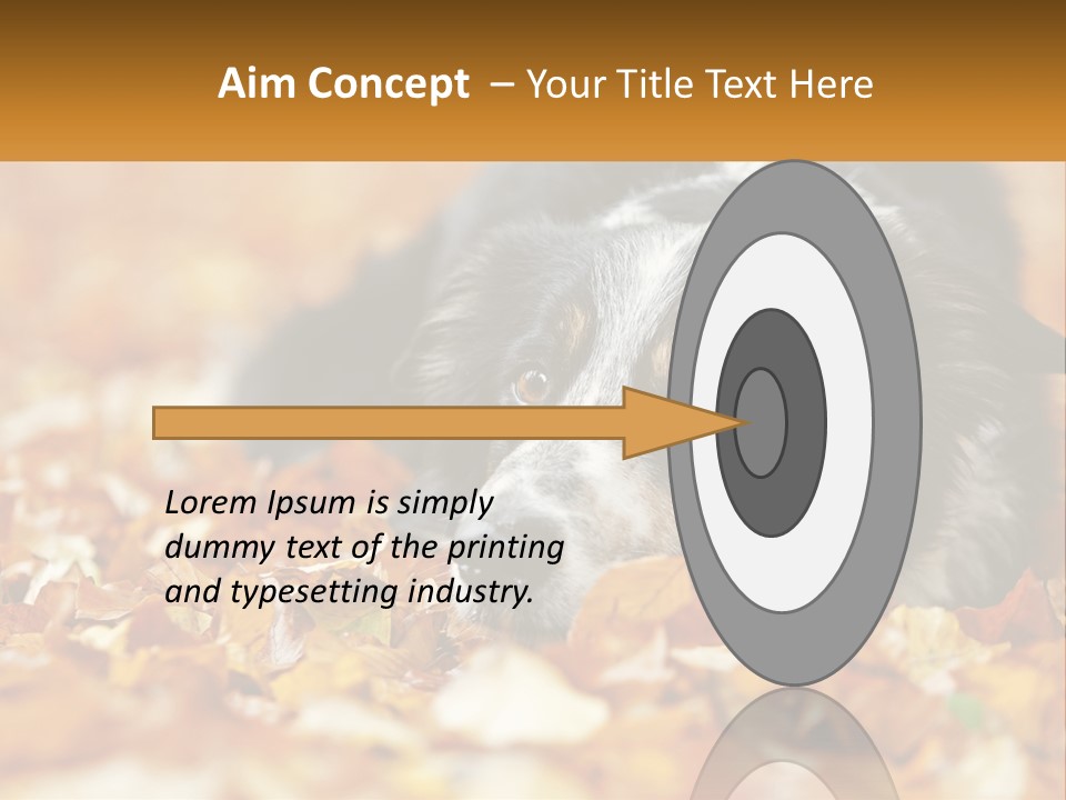 A Dog Laying On Top Of A Pile Of Leaves PowerPoint Template