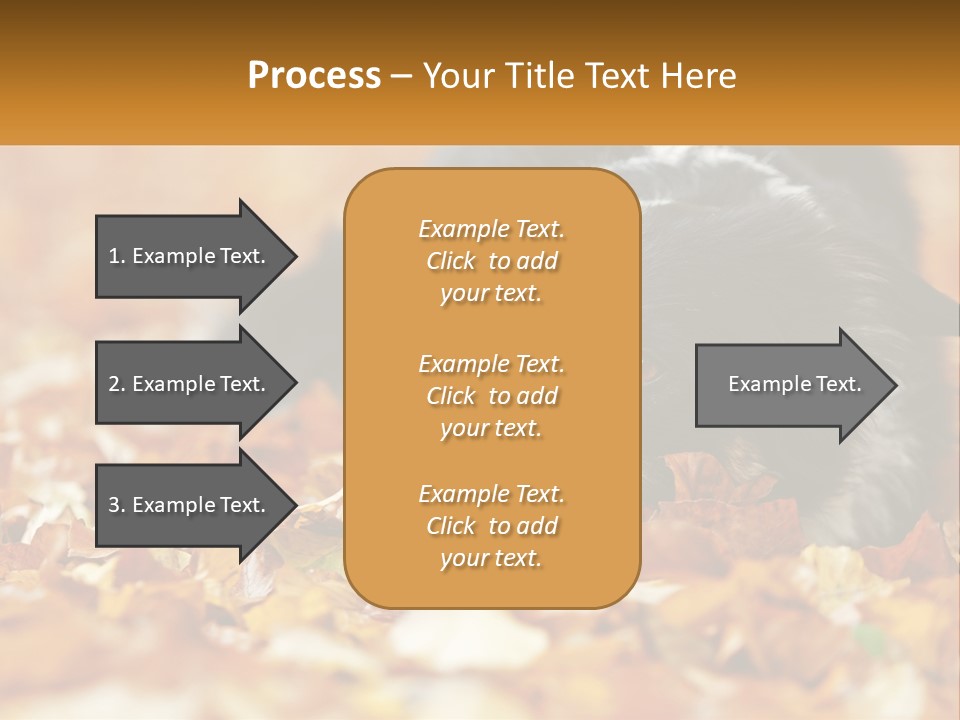 A Dog Laying On Top Of A Pile Of Leaves PowerPoint Template