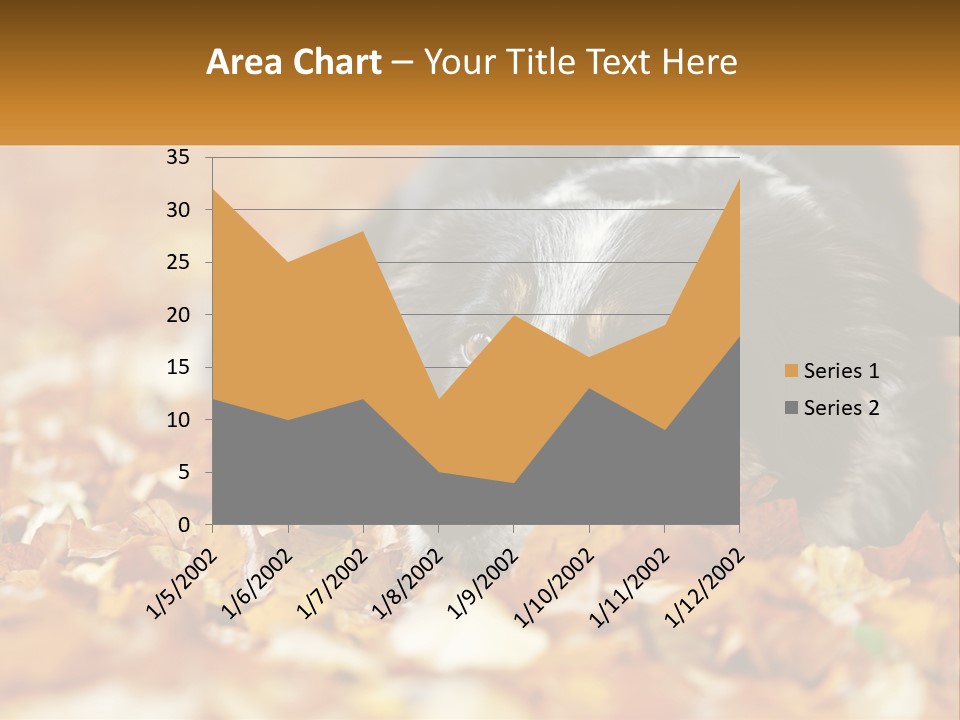 A Dog Laying On Top Of A Pile Of Leaves PowerPoint Template