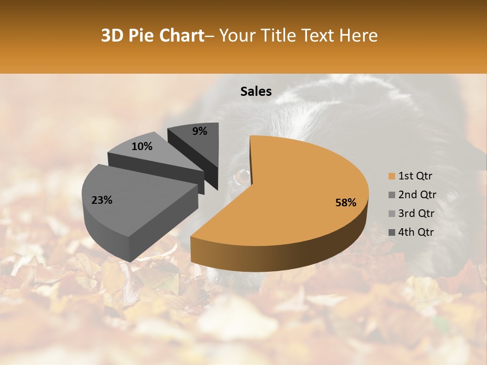 A Dog Laying On Top Of A Pile Of Leaves PowerPoint Template