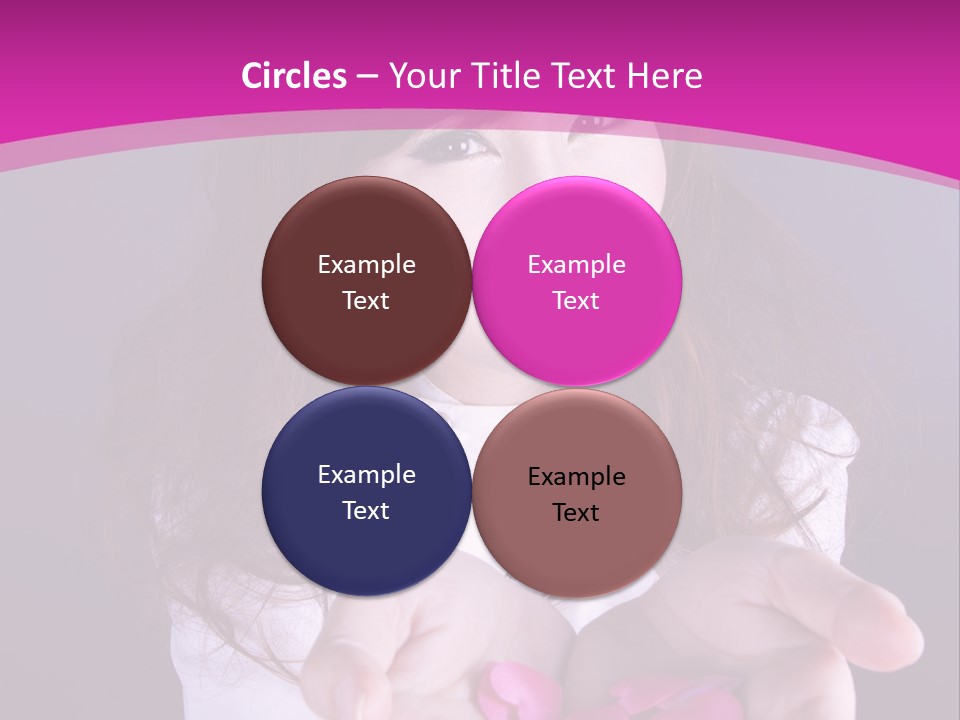 A Woman Holding A Bunch Of Pink Flowers In Her Hands PowerPoint Template