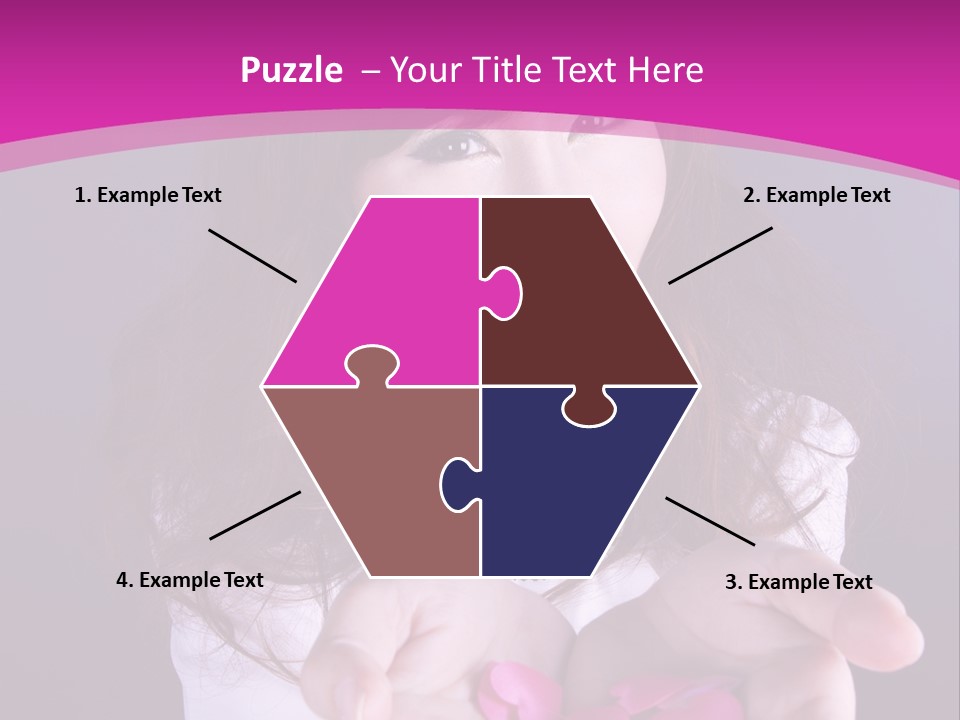 A Woman Holding A Bunch Of Pink Flowers In Her Hands PowerPoint Template