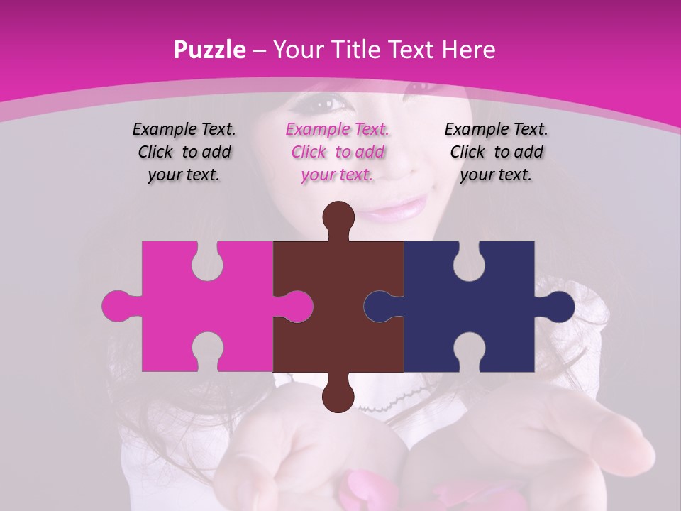 A Woman Holding A Bunch Of Pink Flowers In Her Hands PowerPoint Template