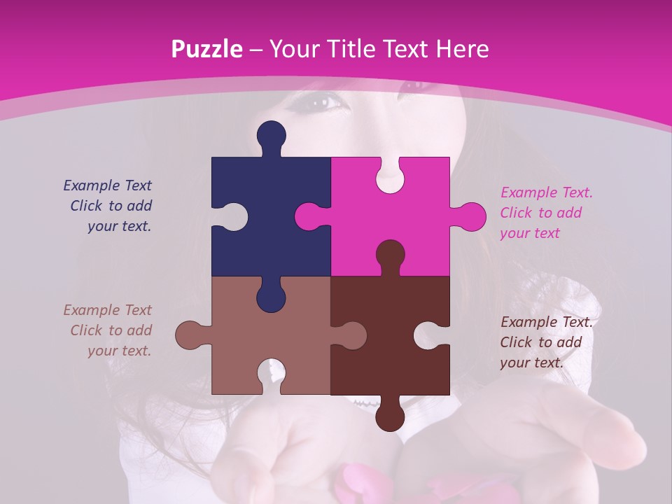 A Woman Holding A Bunch Of Pink Flowers In Her Hands PowerPoint Template