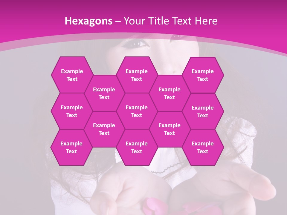 A Woman Holding A Bunch Of Pink Flowers In Her Hands PowerPoint Template