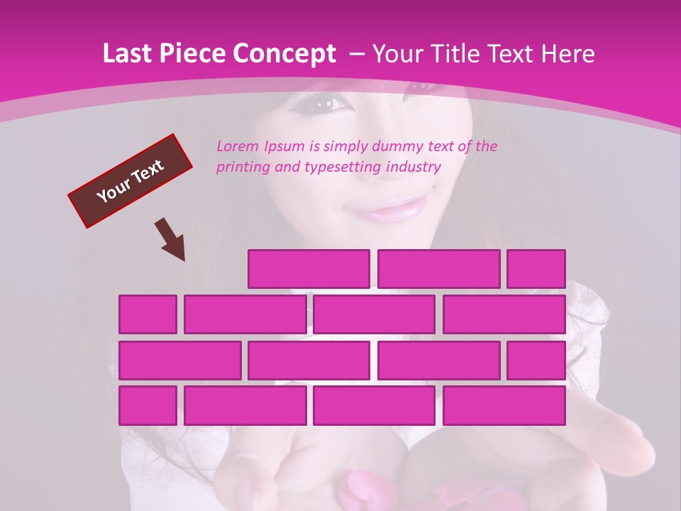 A Woman Holding A Bunch Of Pink Flowers In Her Hands PowerPoint Template