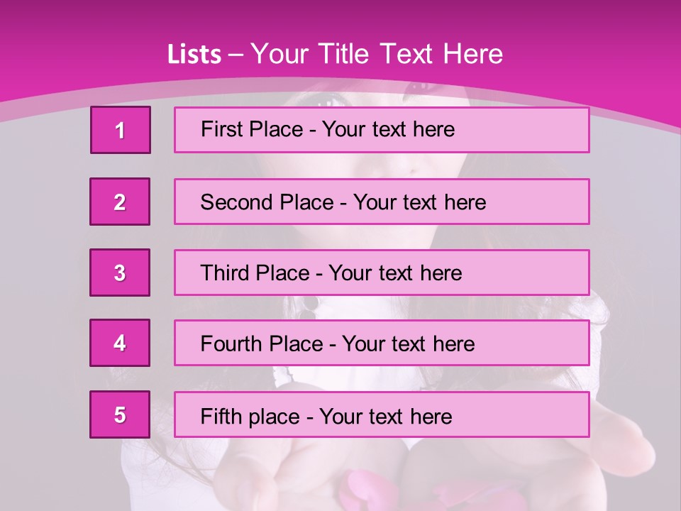 A Woman Holding A Bunch Of Pink Flowers In Her Hands PowerPoint Template