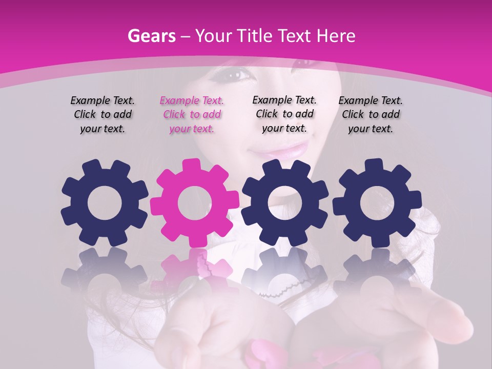 A Woman Holding A Bunch Of Pink Flowers In Her Hands PowerPoint Template