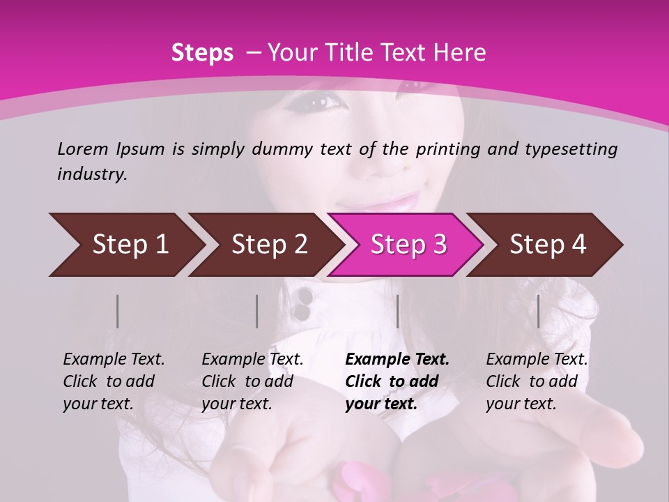 A Woman Holding A Bunch Of Pink Flowers In Her Hands PowerPoint Template