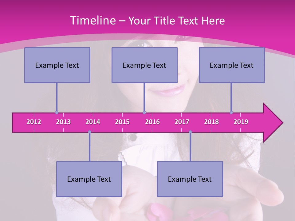 A Woman Holding A Bunch Of Pink Flowers In Her Hands PowerPoint Template