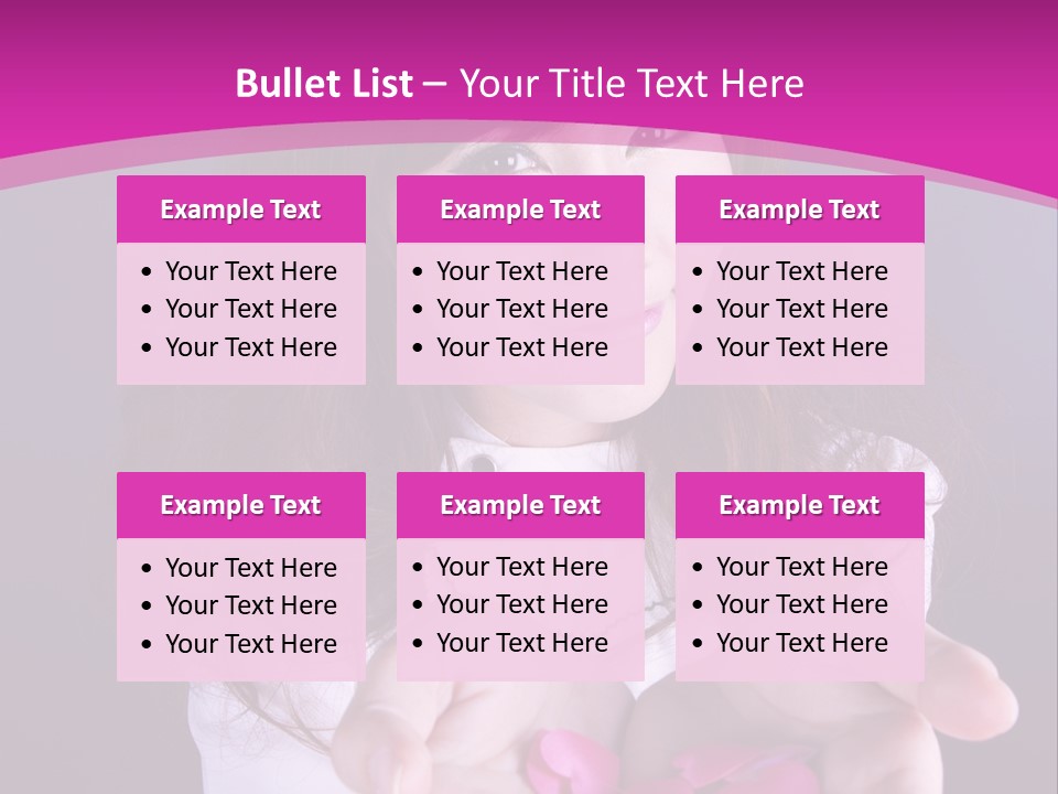 A Woman Holding A Bunch Of Pink Flowers In Her Hands PowerPoint Template