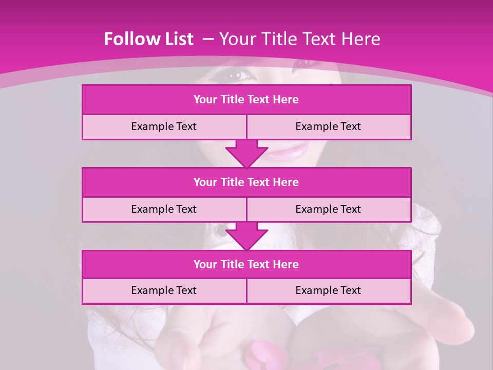 A Woman Holding A Bunch Of Pink Flowers In Her Hands PowerPoint Template