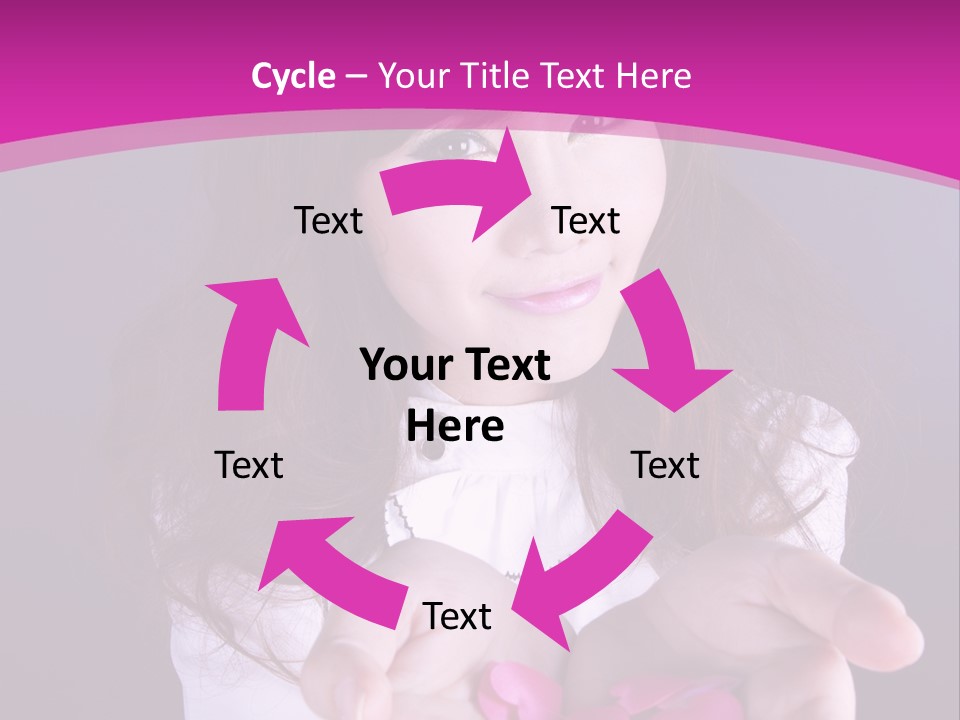 A Woman Holding A Bunch Of Pink Flowers In Her Hands PowerPoint Template