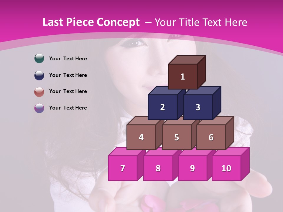 A Woman Holding A Bunch Of Pink Flowers In Her Hands PowerPoint Template