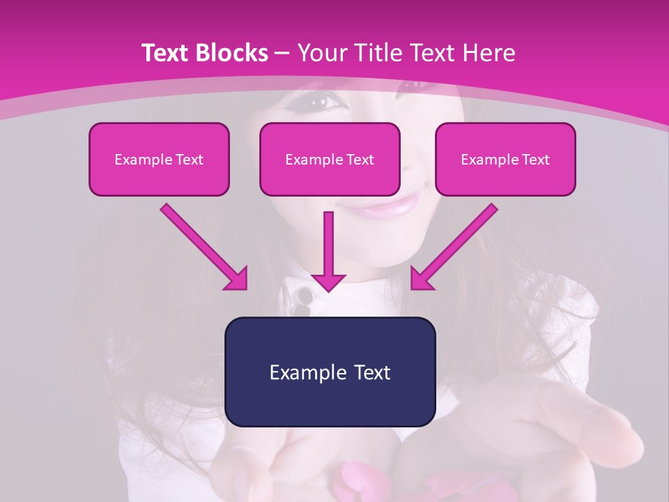 A Woman Holding A Bunch Of Pink Flowers In Her Hands PowerPoint Template