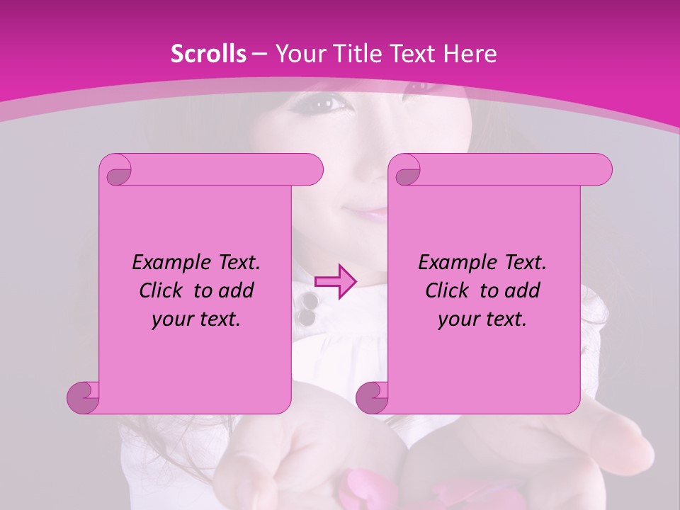 A Woman Holding A Bunch Of Pink Flowers In Her Hands PowerPoint Template