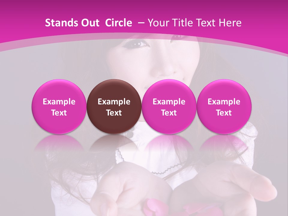 A Woman Holding A Bunch Of Pink Flowers In Her Hands PowerPoint Template