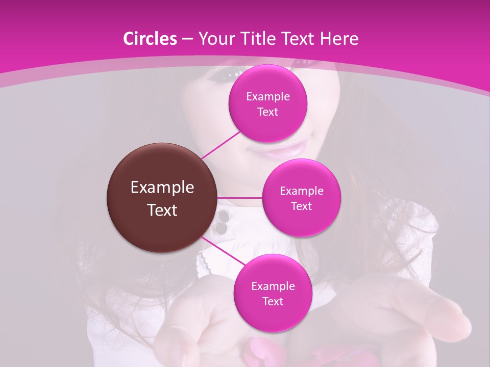 A Woman Holding A Bunch Of Pink Flowers In Her Hands PowerPoint Template