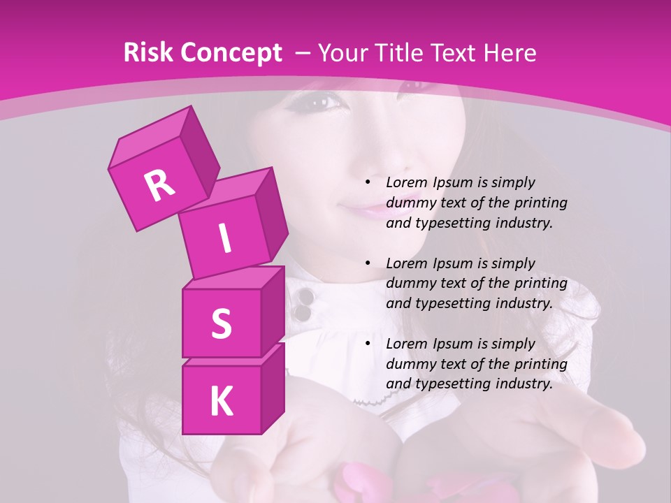 A Woman Holding A Bunch Of Pink Flowers In Her Hands PowerPoint Template