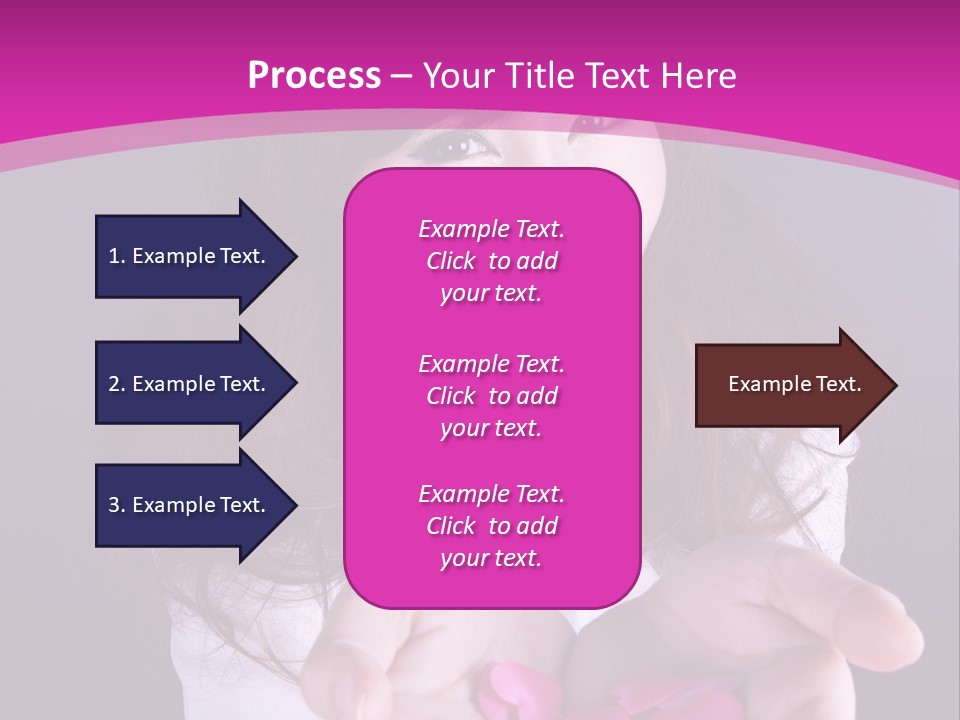A Woman Holding A Bunch Of Pink Flowers In Her Hands PowerPoint Template