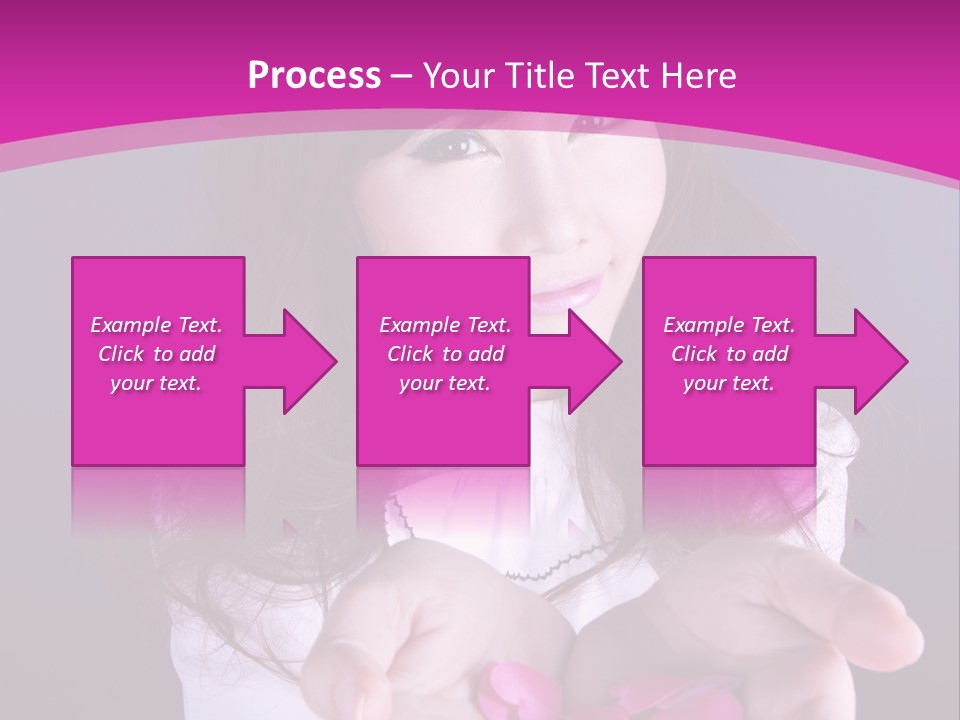 A Woman Holding A Bunch Of Pink Flowers In Her Hands PowerPoint Template