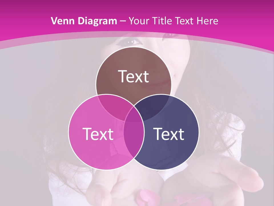 A Woman Holding A Bunch Of Pink Flowers In Her Hands PowerPoint Template