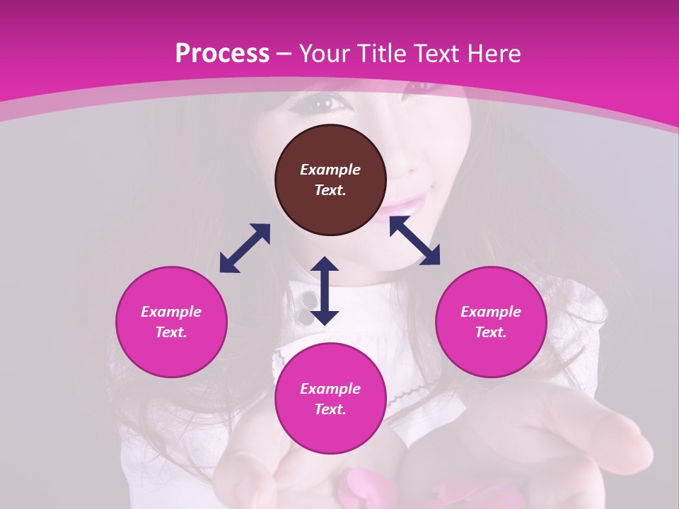 A Woman Holding A Bunch Of Pink Flowers In Her Hands PowerPoint Template
