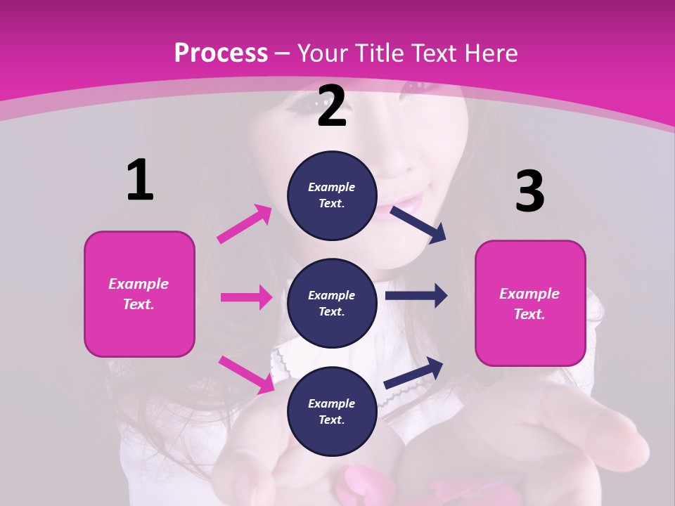 A Woman Holding A Bunch Of Pink Flowers In Her Hands PowerPoint Template