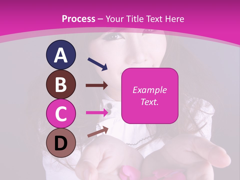 A Woman Holding A Bunch Of Pink Flowers In Her Hands PowerPoint Template