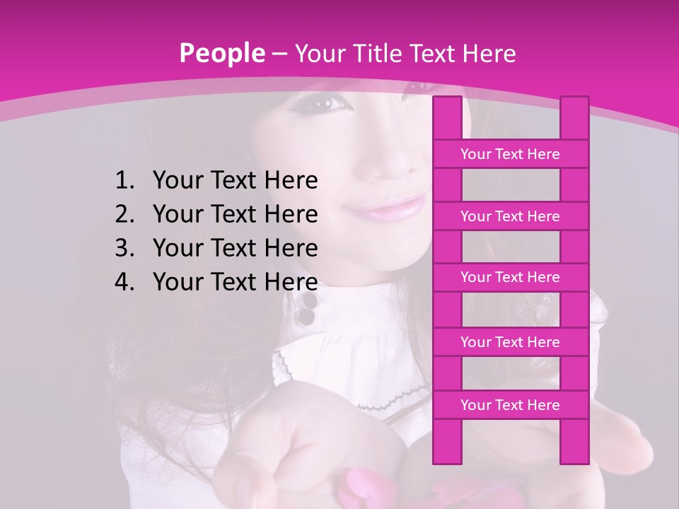 A Woman Holding A Bunch Of Pink Flowers In Her Hands PowerPoint Template