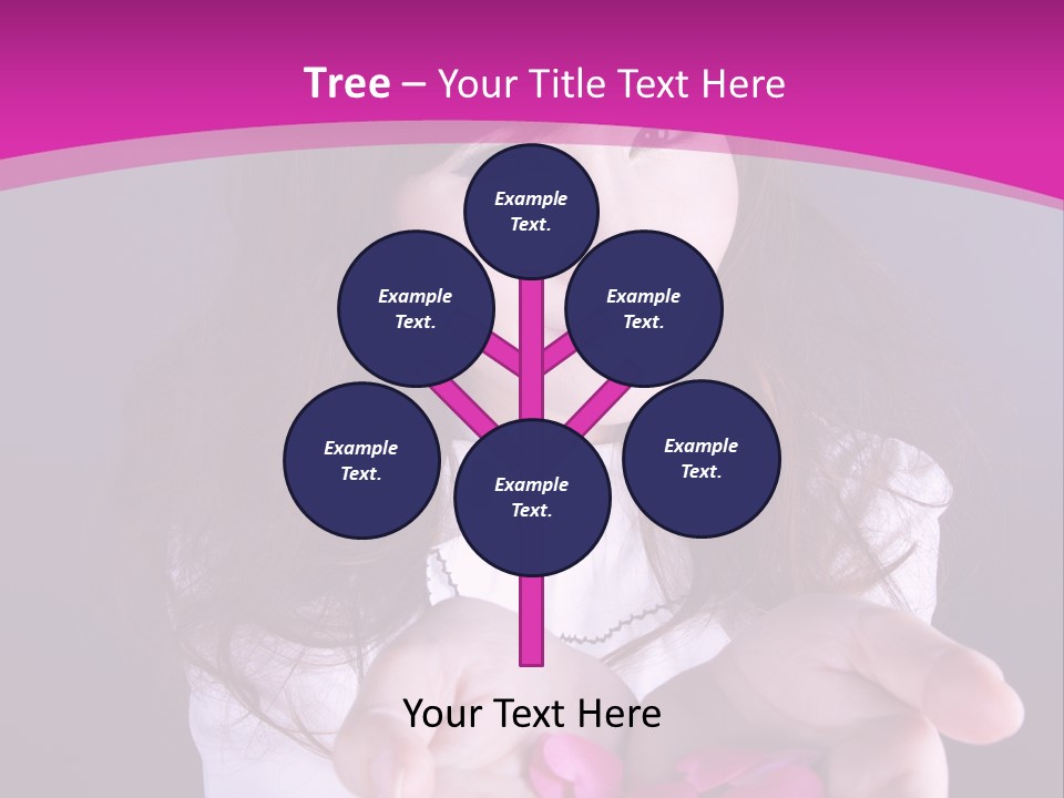 A Woman Holding A Bunch Of Pink Flowers In Her Hands PowerPoint Template
