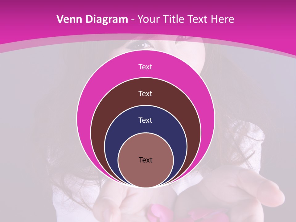 A Woman Holding A Bunch Of Pink Flowers In Her Hands PowerPoint Template