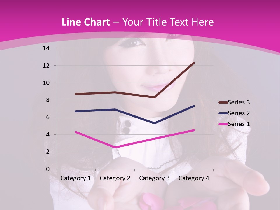 A Woman Holding A Bunch Of Pink Flowers In Her Hands PowerPoint Template