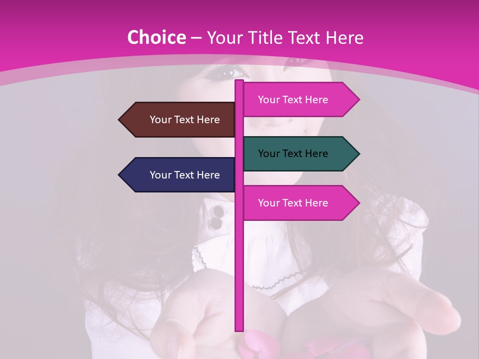 A Woman Holding A Bunch Of Pink Flowers In Her Hands PowerPoint Template