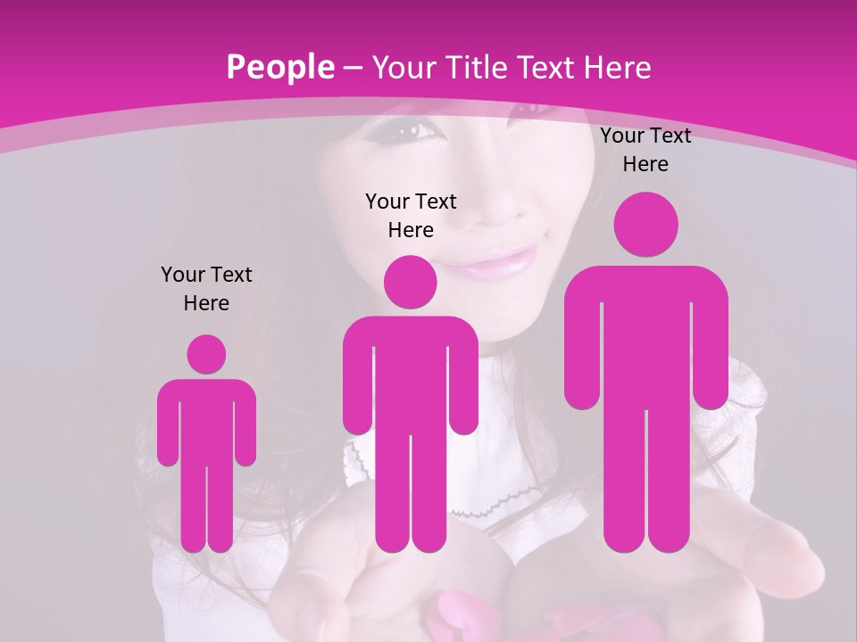A Woman Holding A Bunch Of Pink Flowers In Her Hands PowerPoint Template