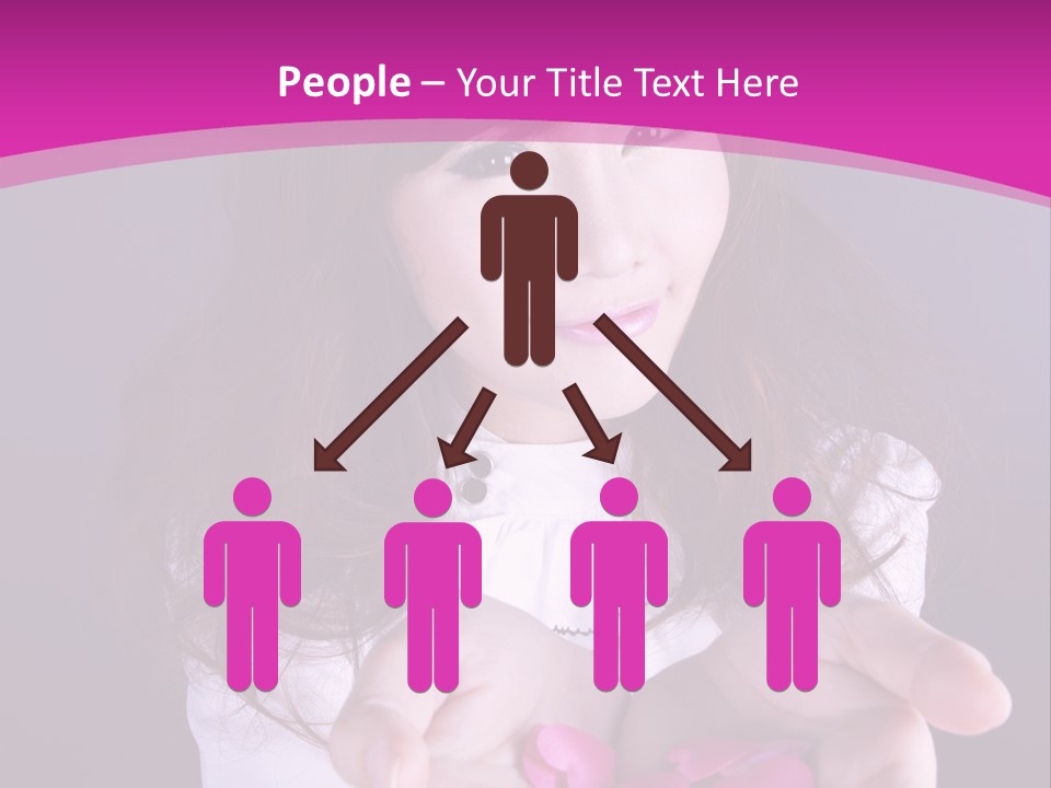 A Woman Holding A Bunch Of Pink Flowers In Her Hands PowerPoint Template