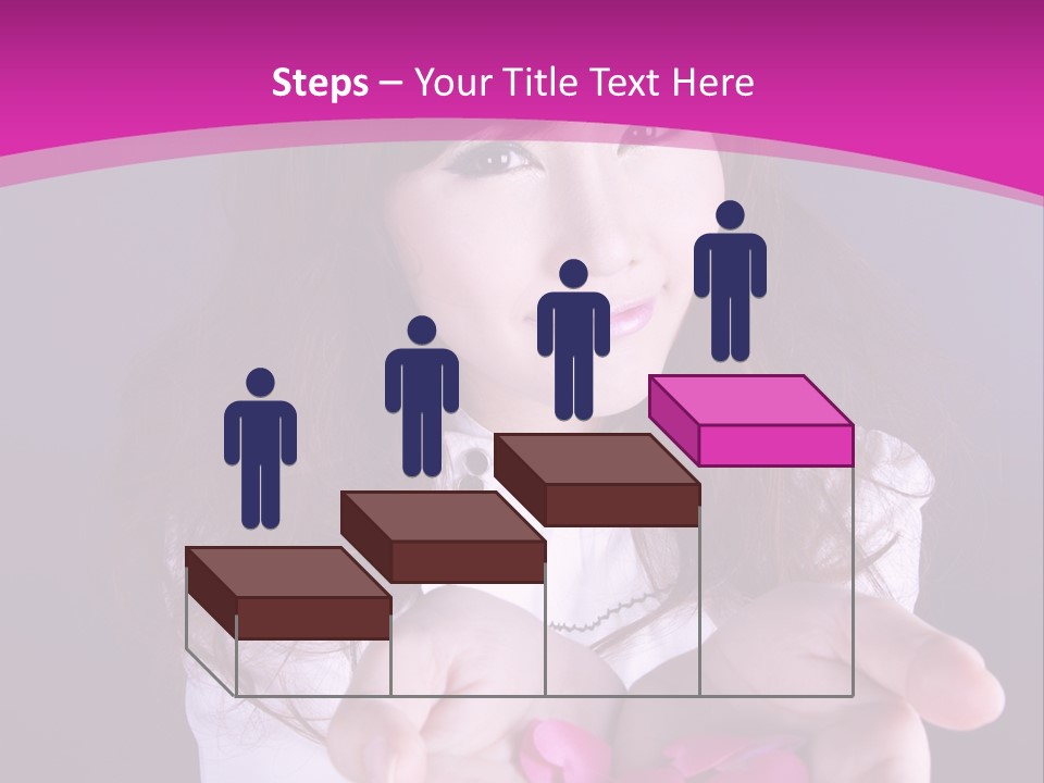 A Woman Holding A Bunch Of Pink Flowers In Her Hands PowerPoint Template