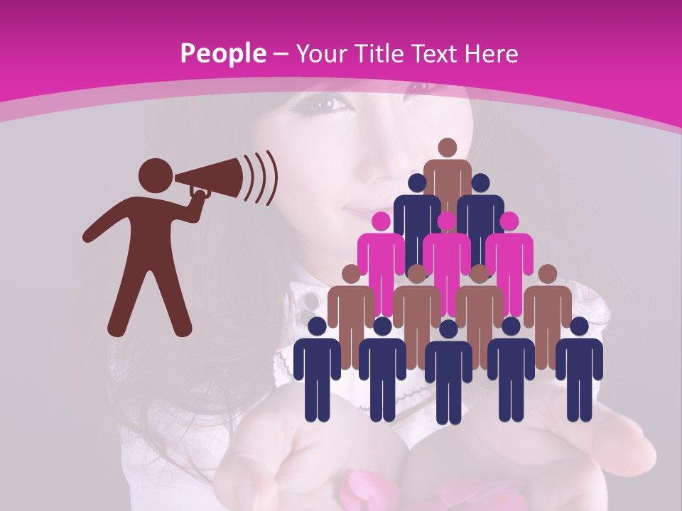 A Woman Holding A Bunch Of Pink Flowers In Her Hands PowerPoint Template