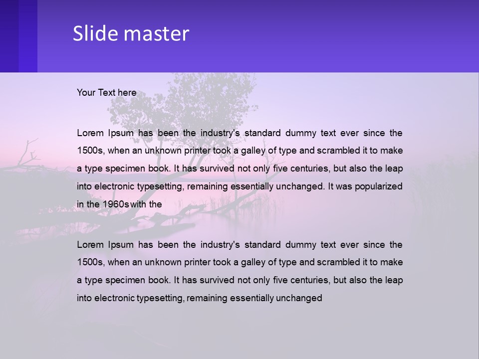 A Tree In The Middle Of A Body Of Water PowerPoint Template