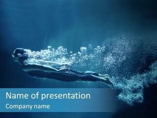 A Man Swimming In The Water Powerpoint Presentation PowerPoint Template